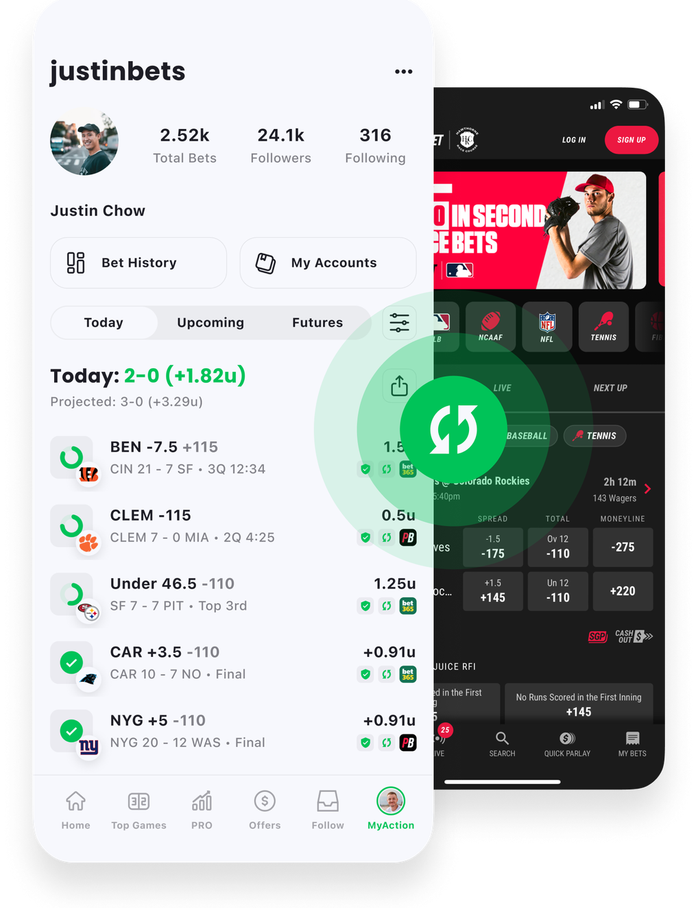 Get BetSync with the Action App Sports Betting App The Action Network