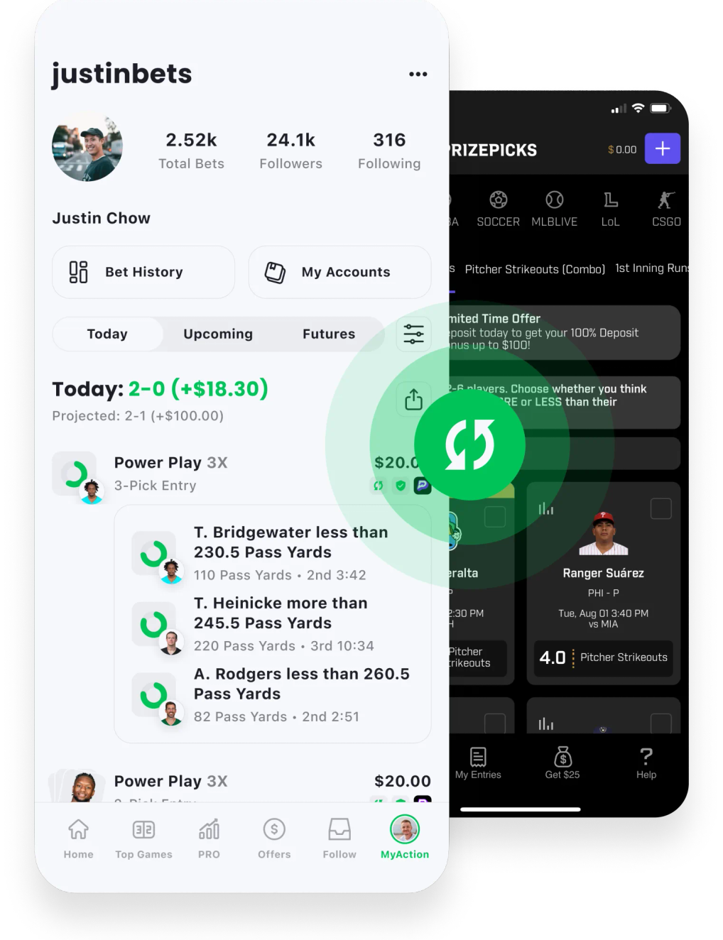 Get PrizePicks FantasySync with the Action App Sports Betting App