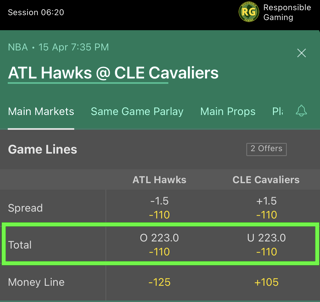 bet365 app totals