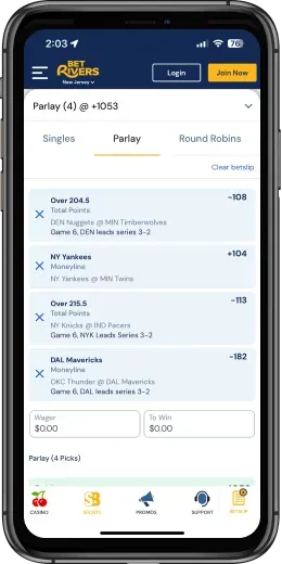 Live Betting on BetRivers mobile app