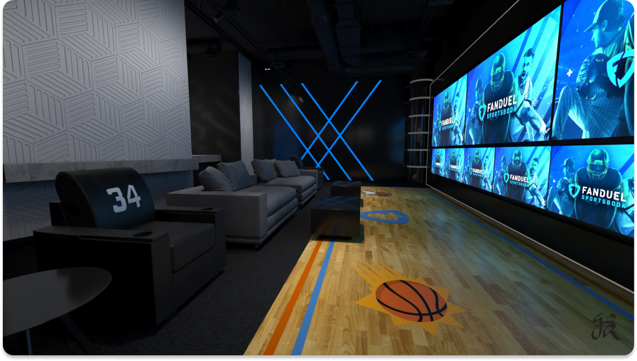 Rendering of FanDuel Sportsbook at The Phoenix Suns arena