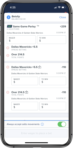 FanDuel Betslip
