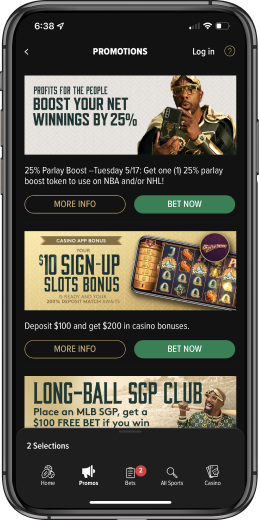 Promo offers tap on Caesars mobile app