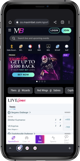 MaximBet Home Page screen shot