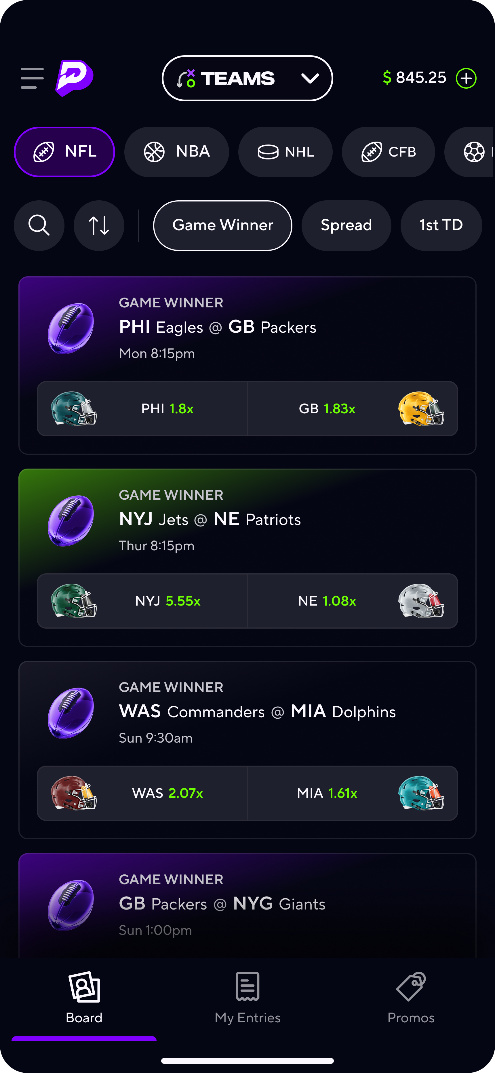 PrizePicks Team Picks app