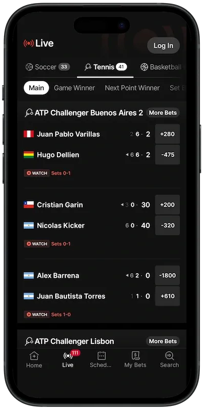 Live Sports Page