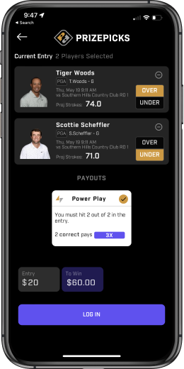 Entries on PrizePicks mobile app
