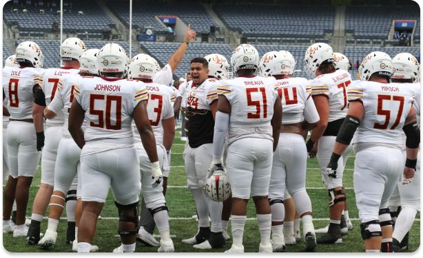 The Louisiana Monroe Warhawks gather before game.