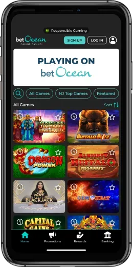 betOcean Online Casino Homepage