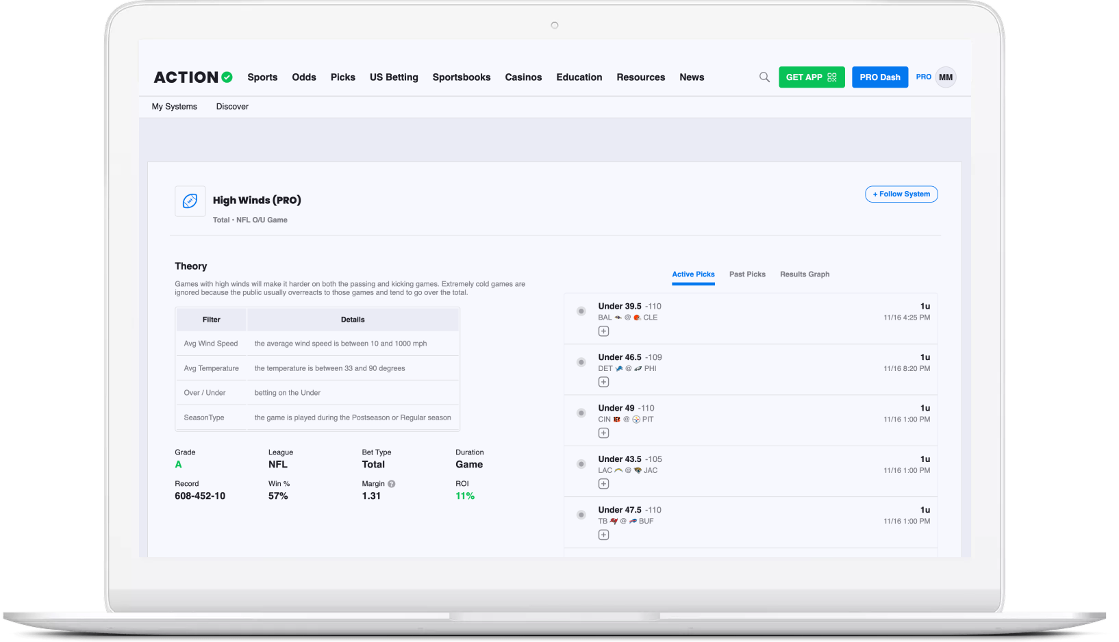 Laptop Image of Sample Bet System