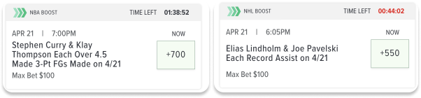 Example odds boosts in caesars sportsbook