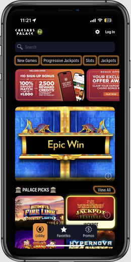Caesars Palace Online Casino App Home Page