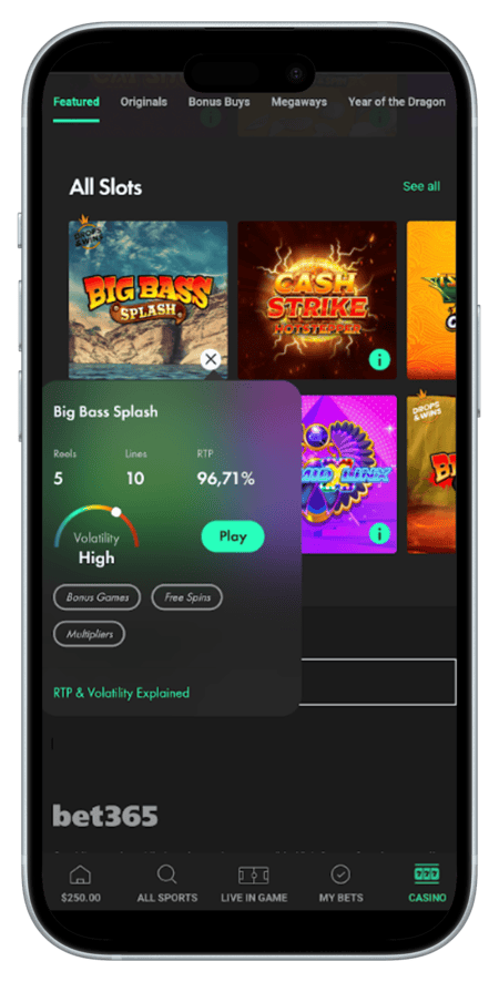 bet365 Casino App RTP 