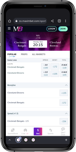 MaximBet Game Details screen shot