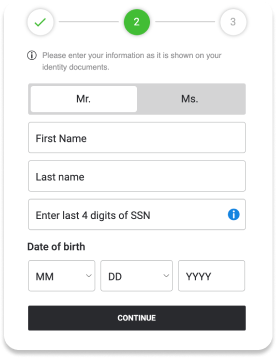 BetMGM Sign up screen