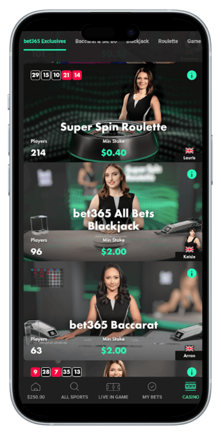 bet365 Casino App Live Casino