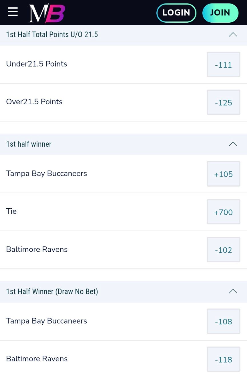 MaximBet Half Bets screen shot