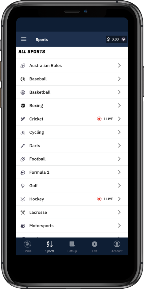 Sport navigation on Barstool mobile app