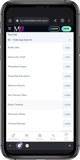 MaximBet Futures screen shot