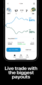 Live Trade with Biggest Payouts feature in app