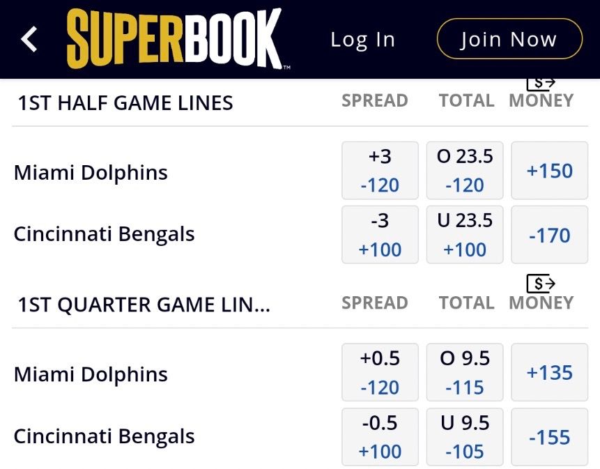 SuberBook Halves and Quarter Bet screenshot