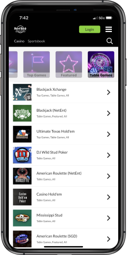 Hard Rock Casino App Table Games