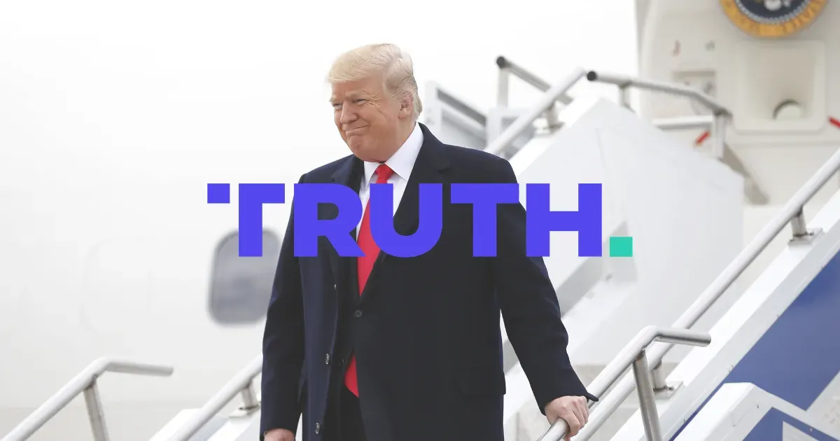 President Donald Trump smiles as he exits Air Force One after landing at Lunken Airport in Cincinnati on Friday, Oct. 12, 2018. -  Credit: &copy; Sam Greene/The Enquirer / USA TODAY NETWORK via Imagn Images
