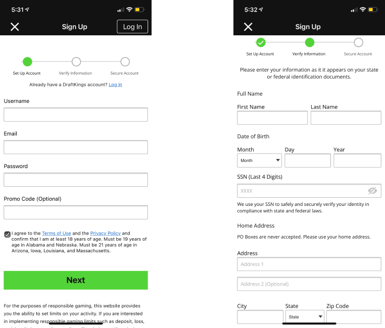 draftkings account deposit goes to lobby