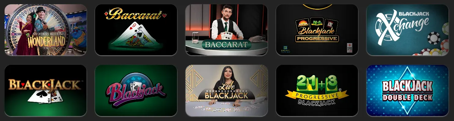 Play blackjack, roulette, and more table games at betOcean Casino.