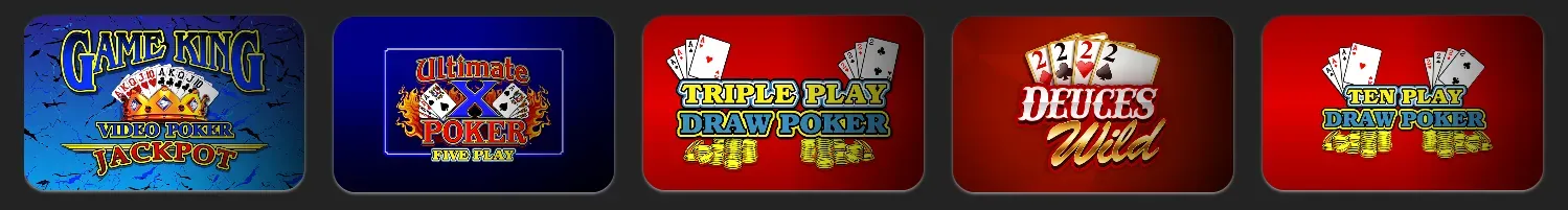 Video poker titles available at betOcean Casino.