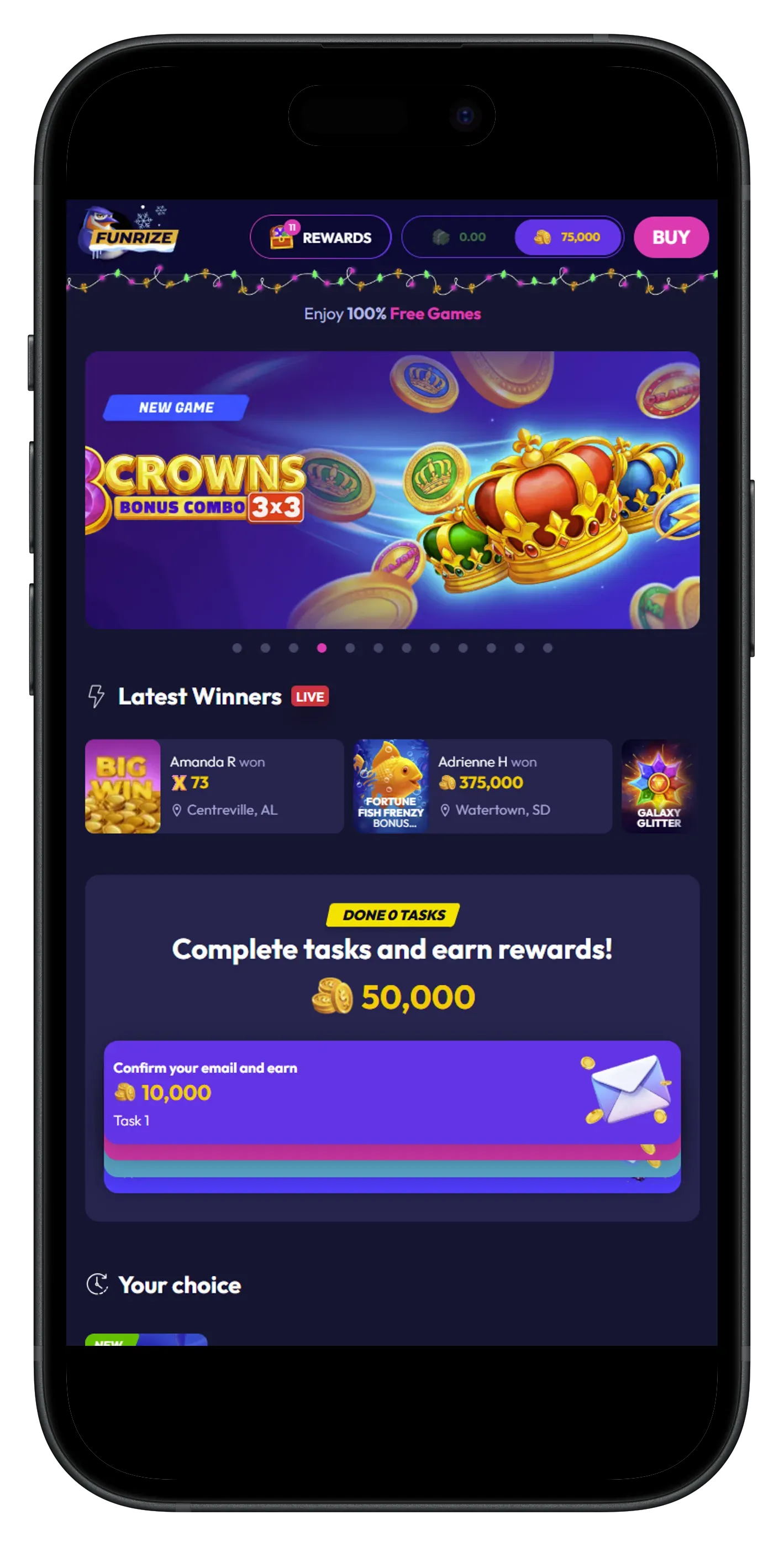 Funrize Casino Content Image