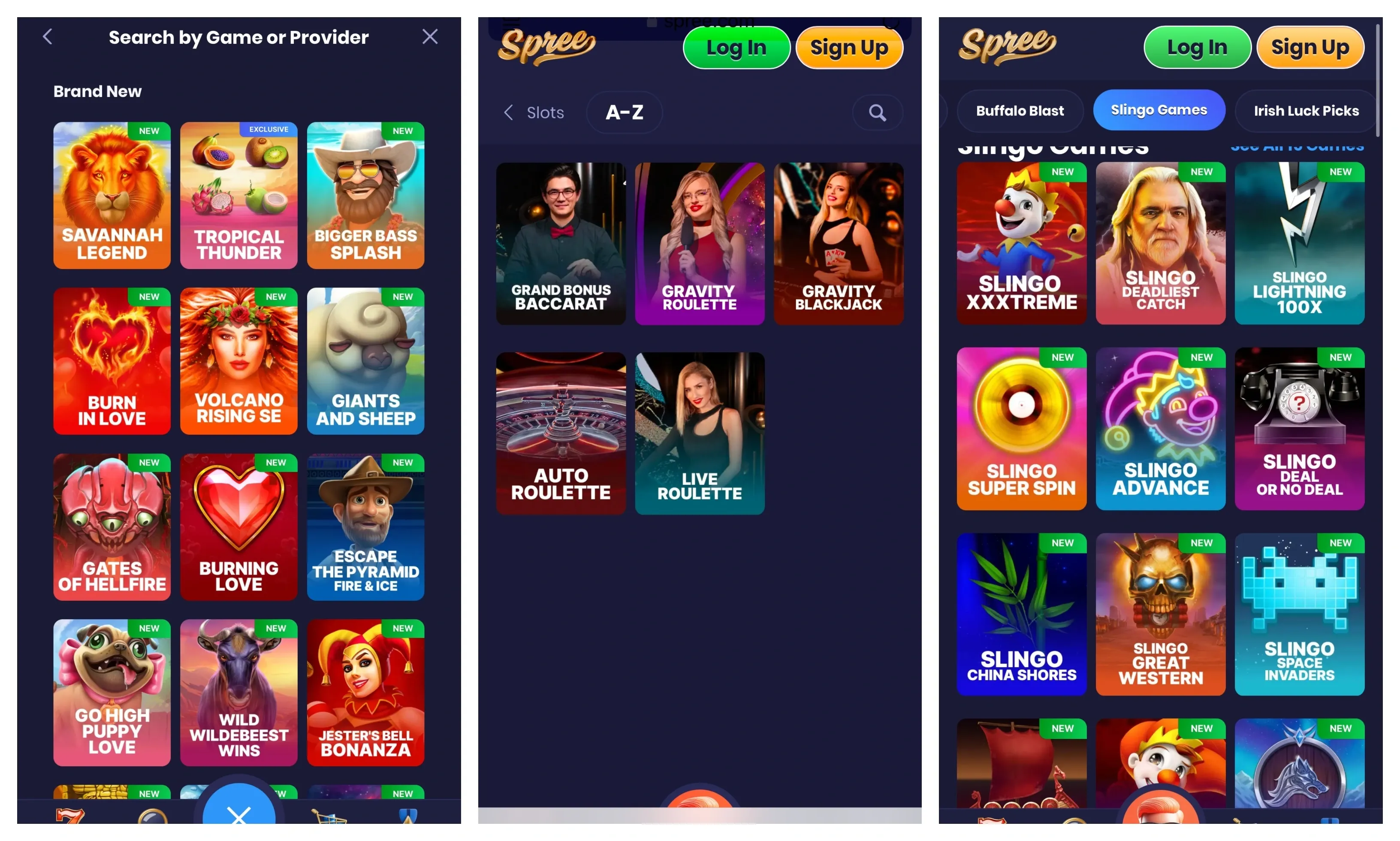 Spree Casino Mobile Website