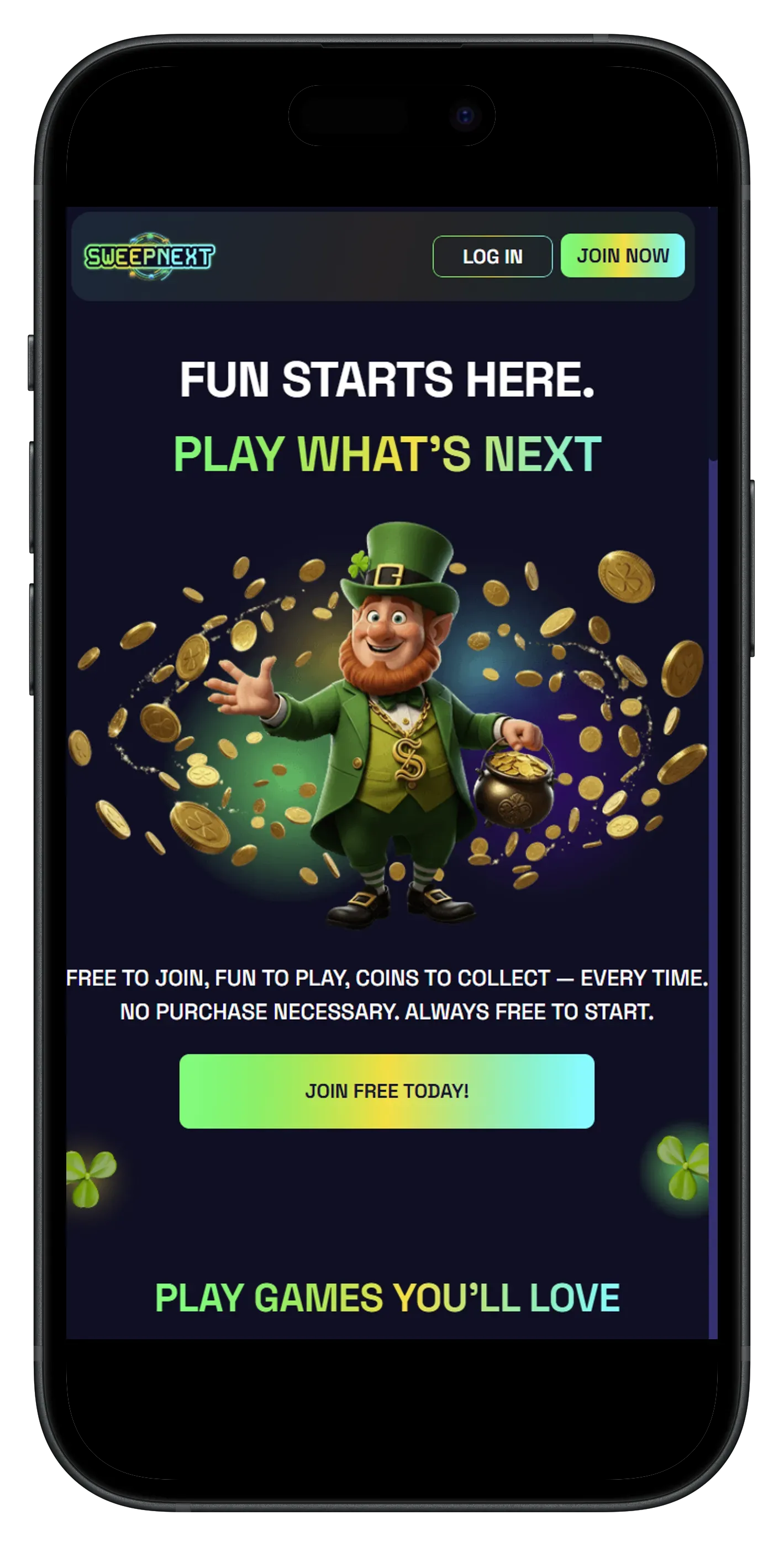 SweepNext Casino Content Image