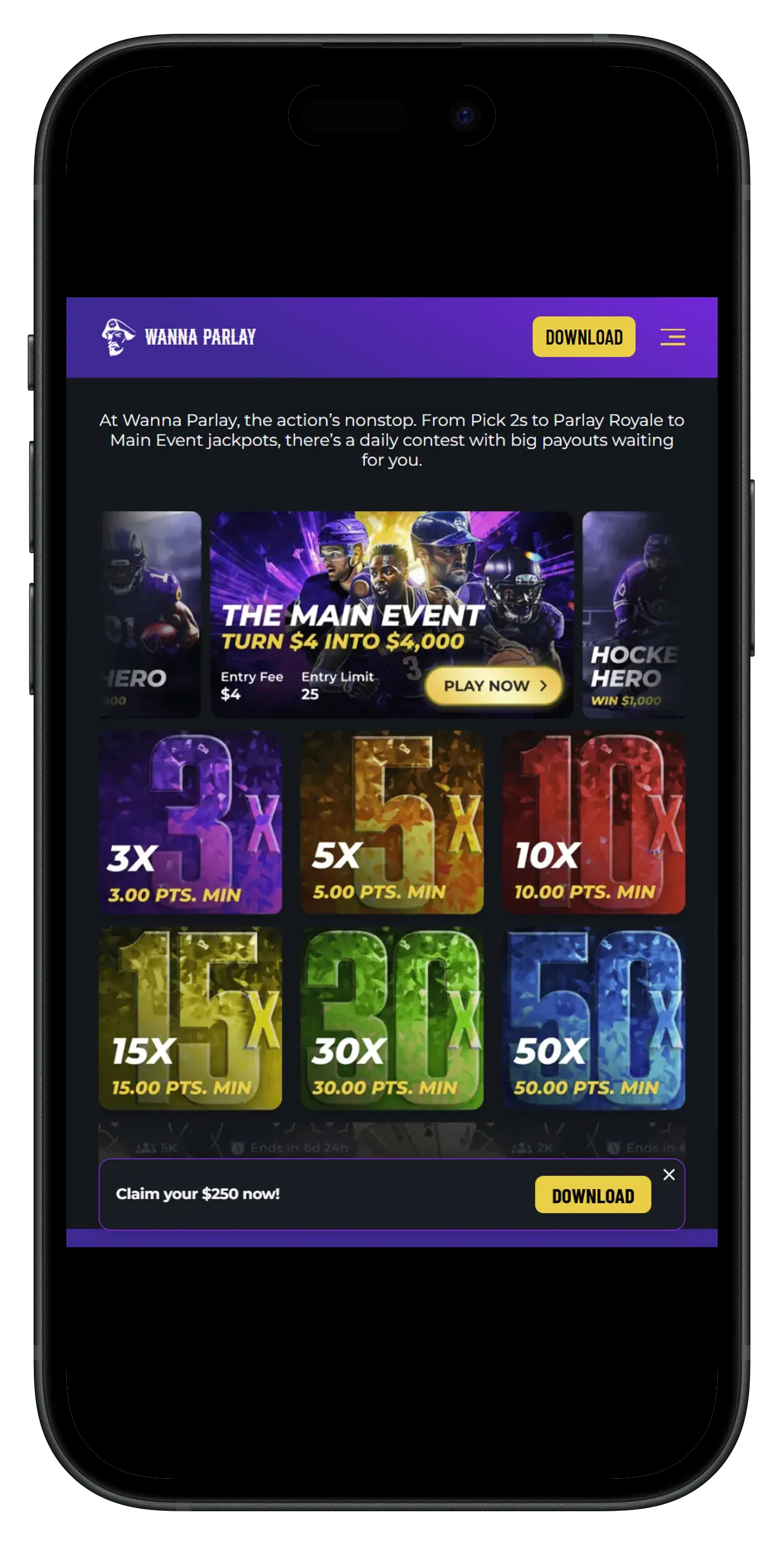 Wanna Parlay In-App Events